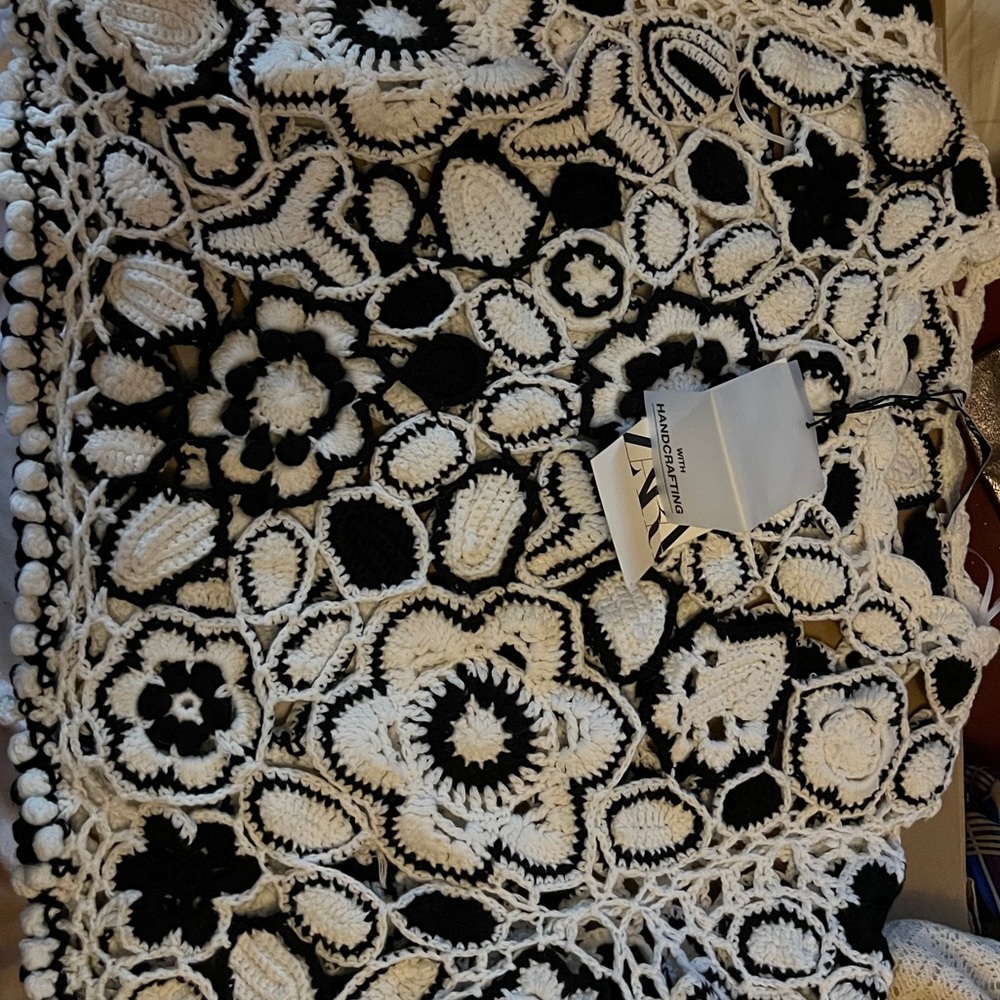 ZARA CROCHETED POM POM SWEATER - Picture 4 of 4